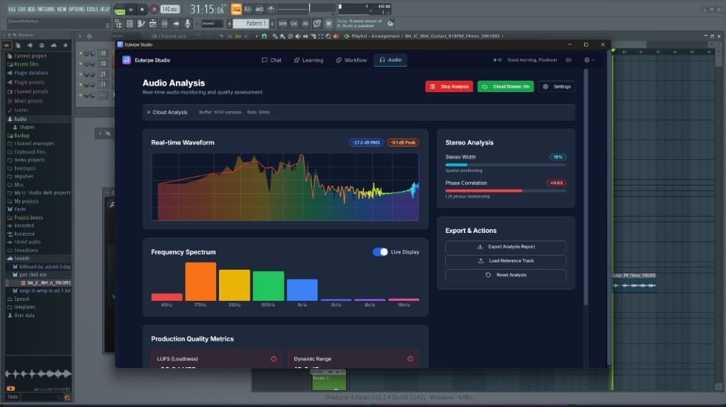 Euterpe Studio Audio tab